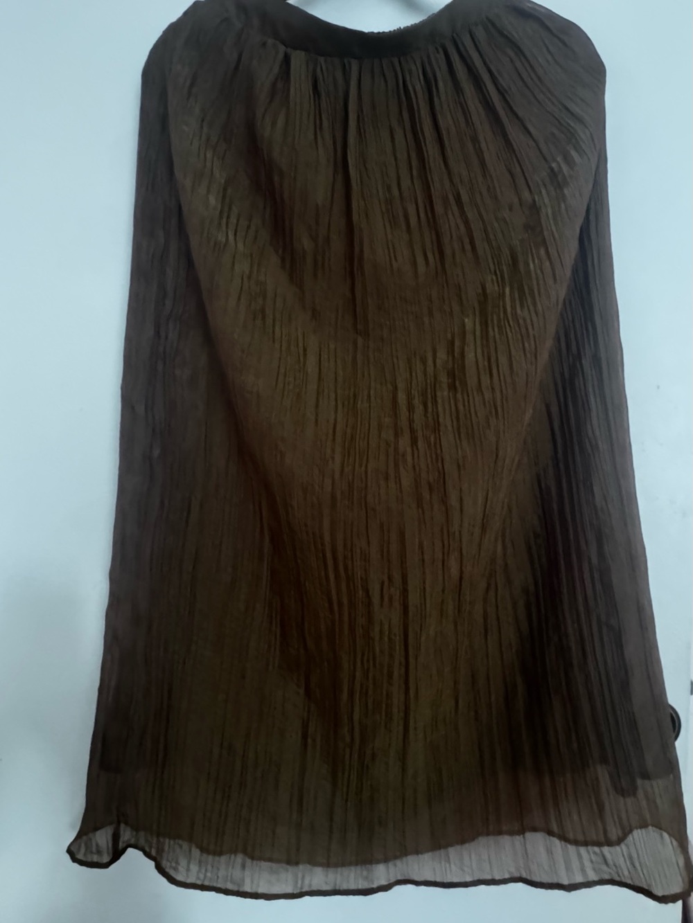 ZARA Bronze Gold Metallic Pleated Sheer Maxi Skirt - Size XS
